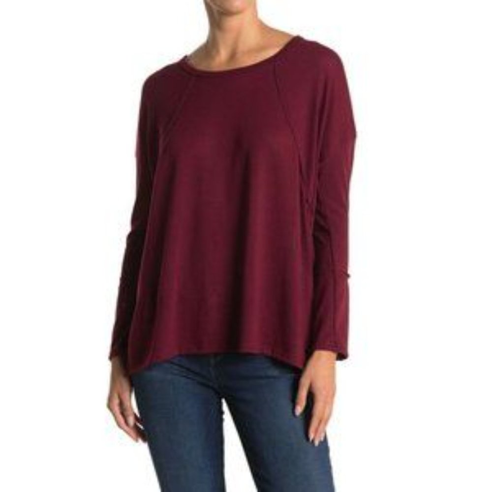 Forgotten Grace Women's Maroon Long Sleeve Shirt Small